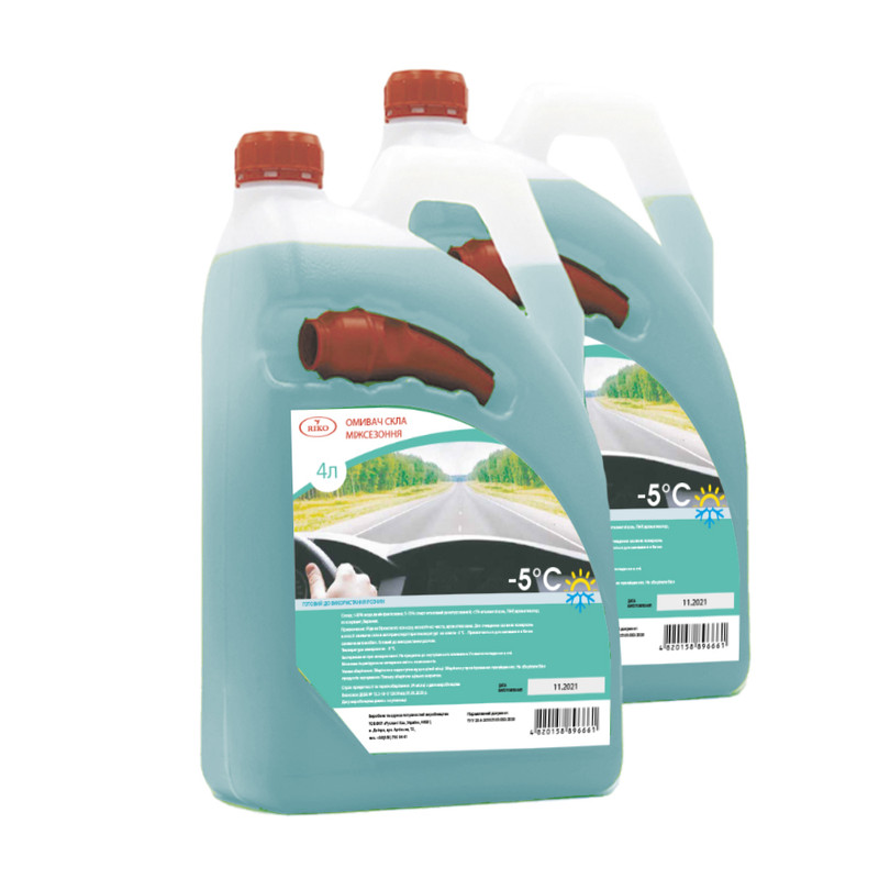 Рідина для склоомивоча RIKO, міжсезоння, -5 °С, 4л